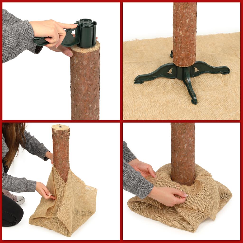 KADAX Vánoční stromek na kmeni umělý 220 cm Smrk přírodní
