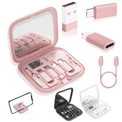 Adattatore USB Cavo di ricarica multiplo Custodia Cavo dati con supporto per telefono Pin per scheda SIM 9 in 1 Kit di ricarica rapida USB Type-C