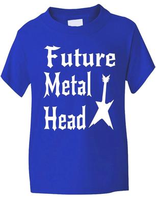 T-shirt Unisexe Future Metal Head Rock Musique Drôle Garçons Filles Hauts T-shirts Cadeau d'Anniversaire Âge 1-13
