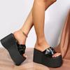 Fashion 2025 Summer Hot Selling Trend Fashion Thick Sole High Heel Sweet Cool Wedge Gothic Slippers Women's Luxury Open Toe Slippers