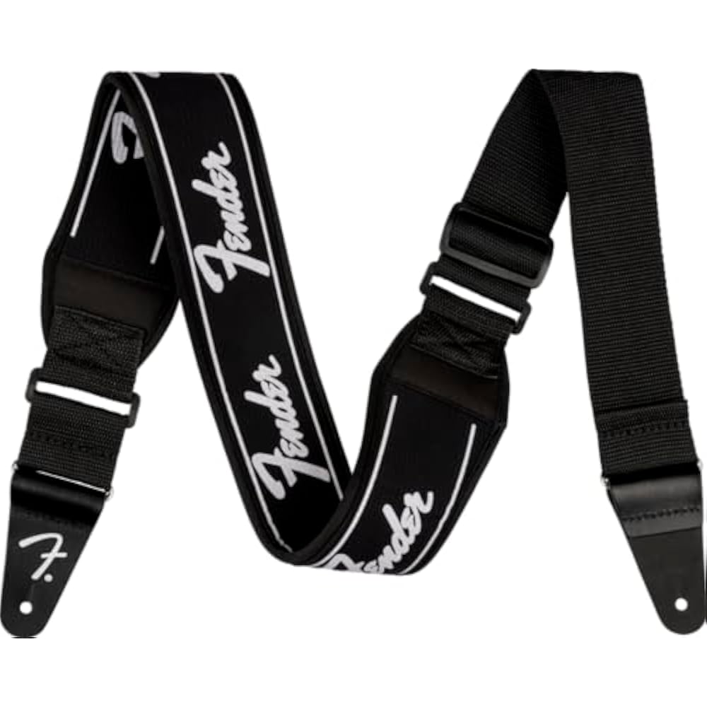 [Fender] Musical Instrument Strap Swell™ Neoprene Logo Strap, Running Logo, 2.5" Made in Canada