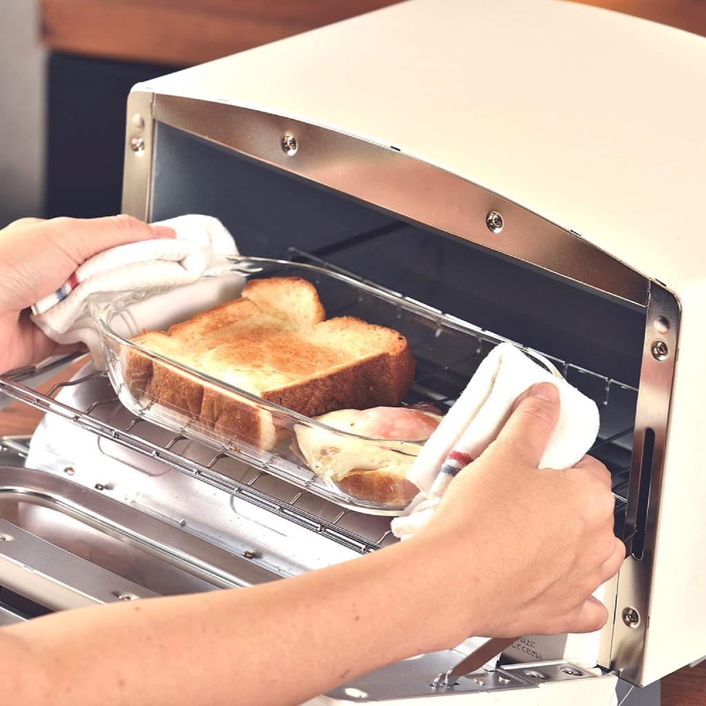 HARIO Made In Japan Glass Toaster BUONO Kitchen Set of Clear (Hario) Heat-Resistant Pans, 900ml, HTZ-90-BK, 3,