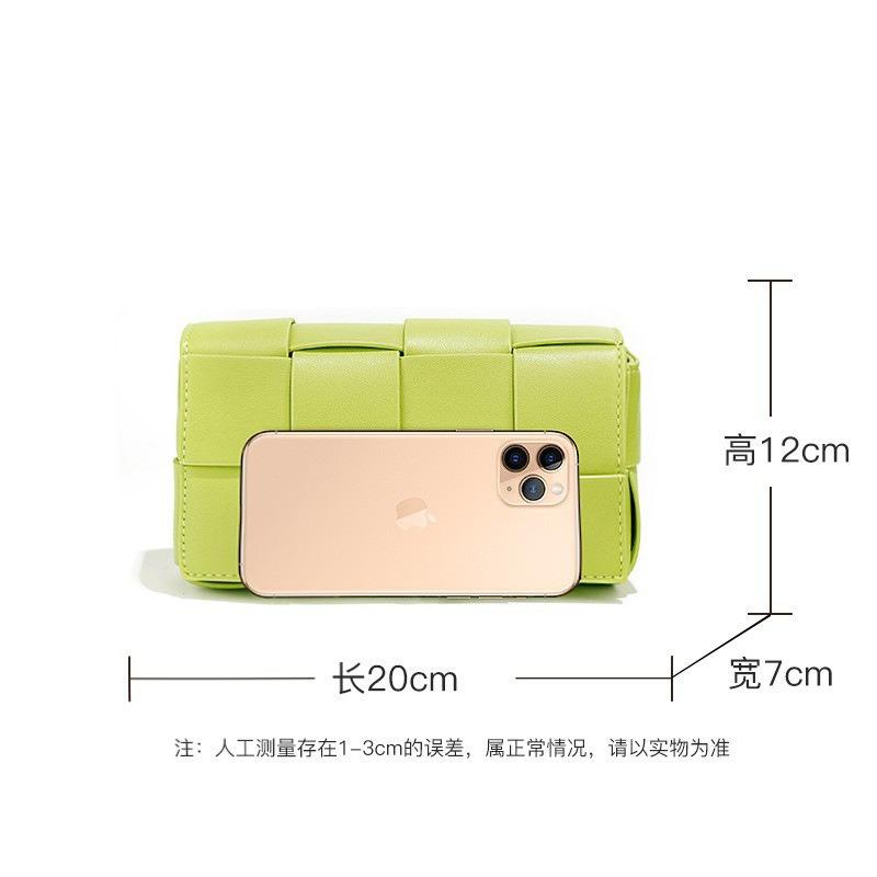 Woven small square bag niche design shoulder messenger bag fashionable versatile leather women's bag