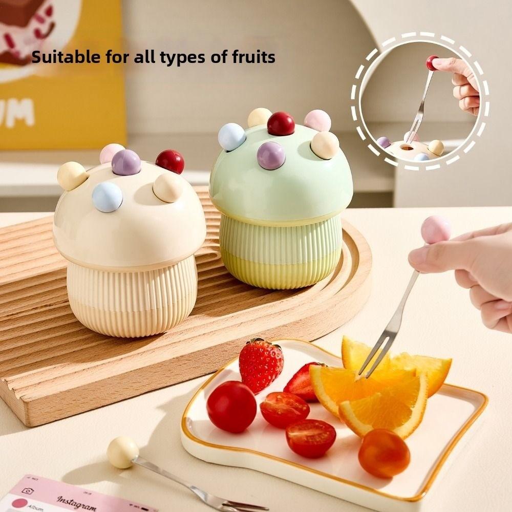 High-End Dessert Salad Fork Anti-scald Fruit Receipt Jar Mushroom Fruit Fork Set Household Use