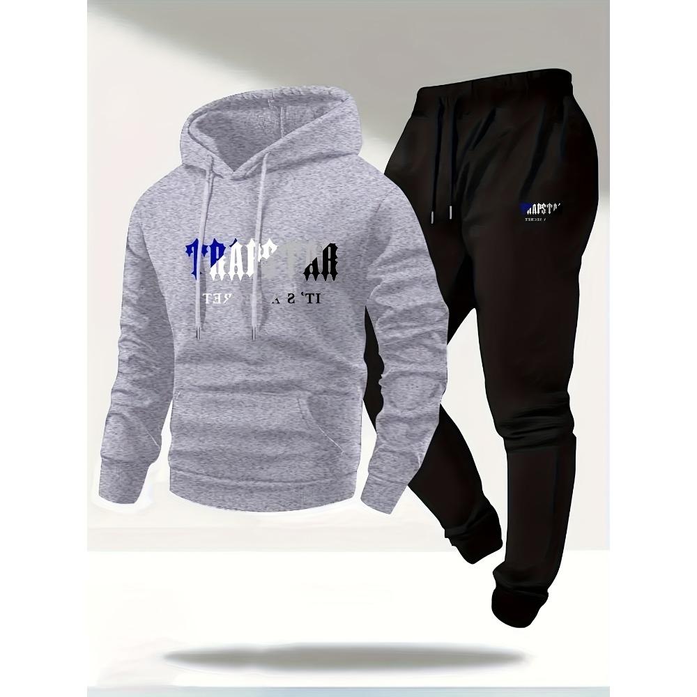 

Men s Fashion 2 Piece Sportswear Set, Lightweight Texture, Men s Sportswear, Daily Streetwear Style, Printed Sportswear Set, Running Training Set XL