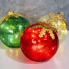 2Pcs Christmas Ball Ornament with LED Light Shatterproof Battery Powered Ball Desktop Decoration Xmas Party Home Mantel Table Centerpiece Decor