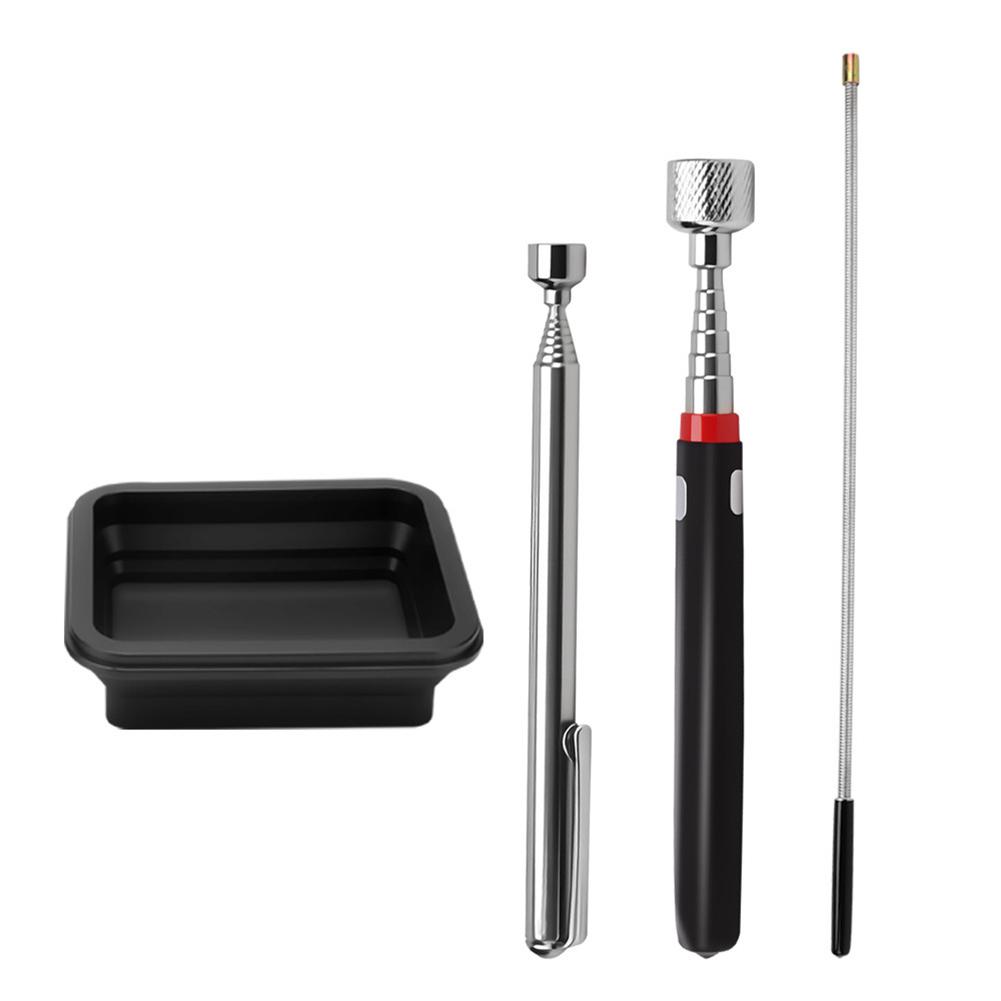 Magnetic Pickup Tool Set 4 Pack with Extendable and Flexible Design for Efficient Retrieval of Small Metal Parts