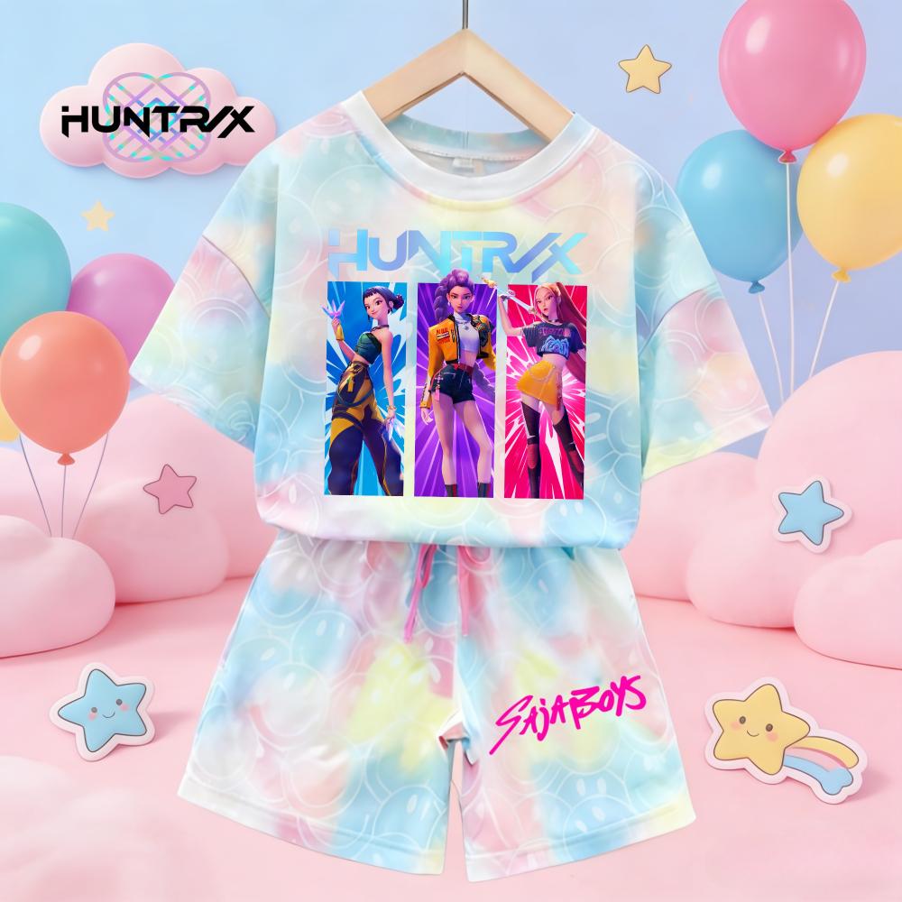 Sommer Neu KPop Dämonenjäger Kawaii Lächeln 3D Druck Kurzarm T-Shirt Mädchen Kinder T-Shirt