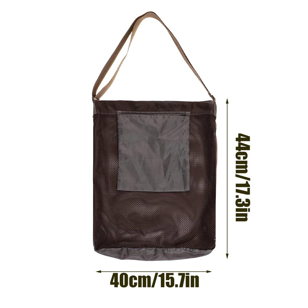 Mushroom Picking Bag Outdoor Camping Mushroom Picking Mesh Pouches Portable Mutifunction Brown Foraging Bag Storage Organizer