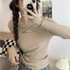 Women’s Cross-Hollowed Long-Sleeve Knit Sweater, Autumn/Winter Slimming Chic Base Layer Top