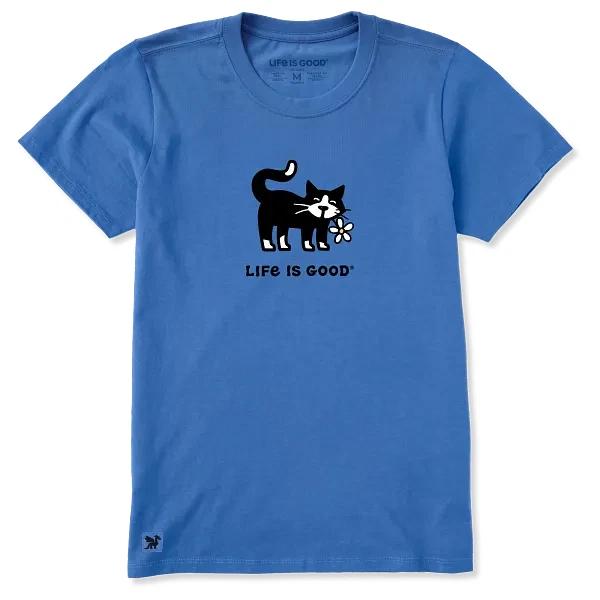 

Life is Good. Women s Tuxedo Cat Daisy Short Sleeve Crusher-LITE Tee S