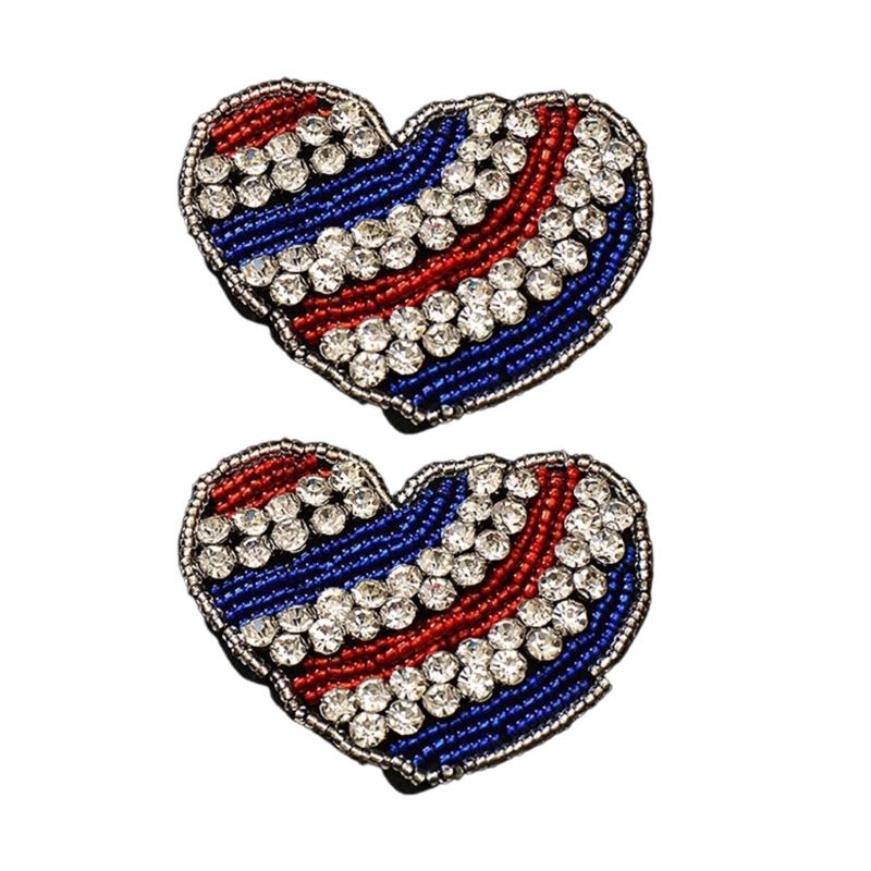 Glittering Rhinestones Heart Decoration For Fabric Improvement On Hats Bags And DIY Ideas