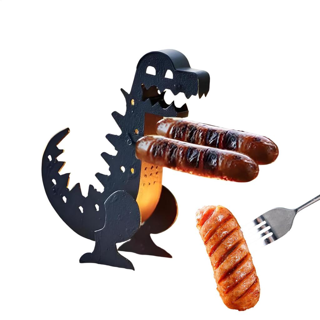 Hot Dog Holder Funny Dinosaur Shape Hot Dog Rack Reusable Barbecue Skewers Funny Hot Dog Griller Grilling Cookware & Rotisseries