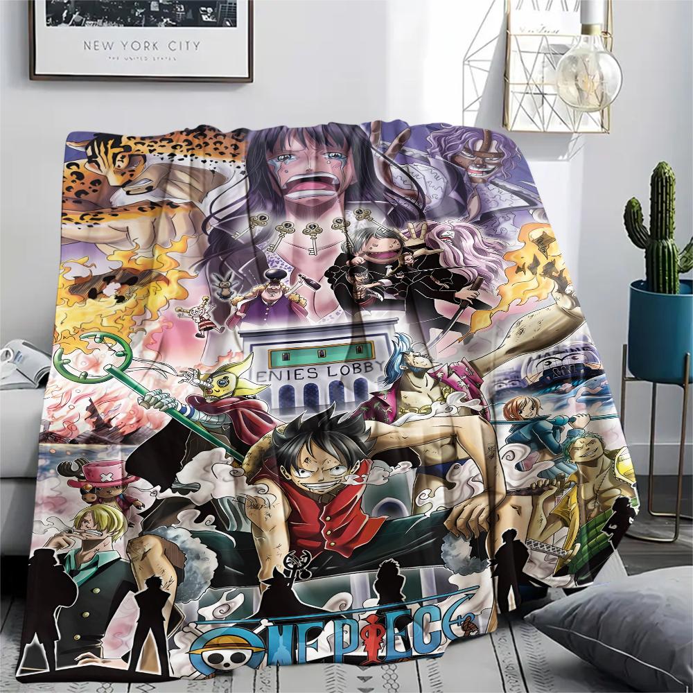 One Piece Character Print Flannel Blanket,High Quality Comfortable for All Seasons,Home Decor,Warmth and Comfort,Perfect for Christmas Gifts