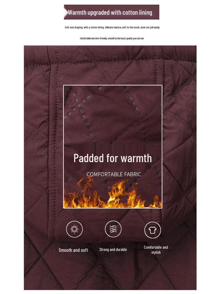 Palton de bumbac cu glugă pentru femei de vârstă mijlocie - Jachetă nouă 2024 călduroasă și ușoară cu croială largă pentru toamnă și iarnă