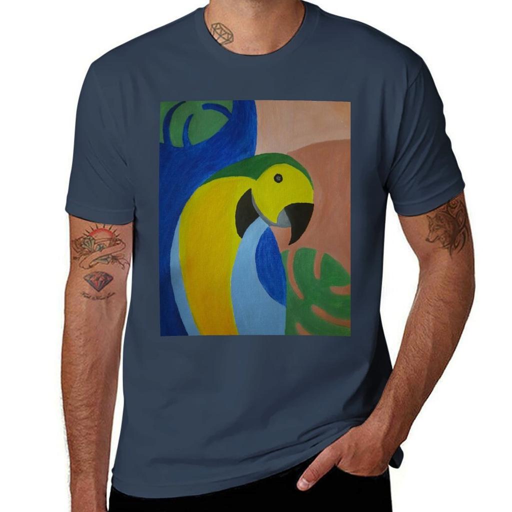 Greeny Macaw Parrot Tshirt Anime T Shirts For Unisex T Shirt Unisex Plain Tshirt