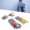4pcs Wrist Rattle Foot Finder Socks Set for Baby Plush Stuffed Animals Hand Bracelet Rattle Feet Ankle Socks Soft Sensory Toys