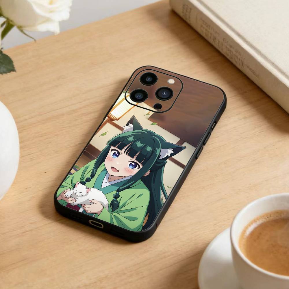 

Anime Apothecary Diaries Maomao Phone Case For iPhone 17 16 15 14 13 12 Max Plus Silicone Black Cover iPhoneXSMAX