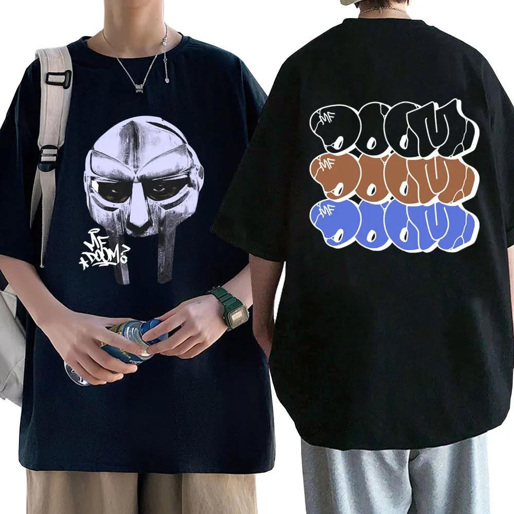 Rapper Mf Doom Mask Madlib Madvillain Graphic Print Tshirt Men Hip Hop Fashion Trend Tshirts Male Vintage Oversized T Shirts