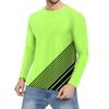 Men's Fashion Printed Raglan Long Sleeve Sports Top