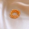 Vintage Geometric Metal Floral Open Ring – European & American Style Index Finger Jewelry