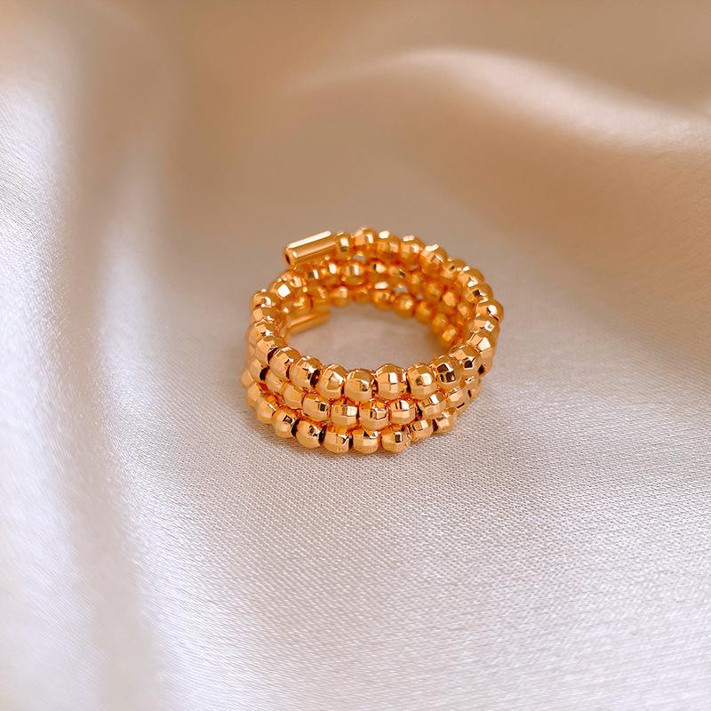 Vintage Geometric Metal Floral Open Ring – European & American Style Index Finger Jewelry