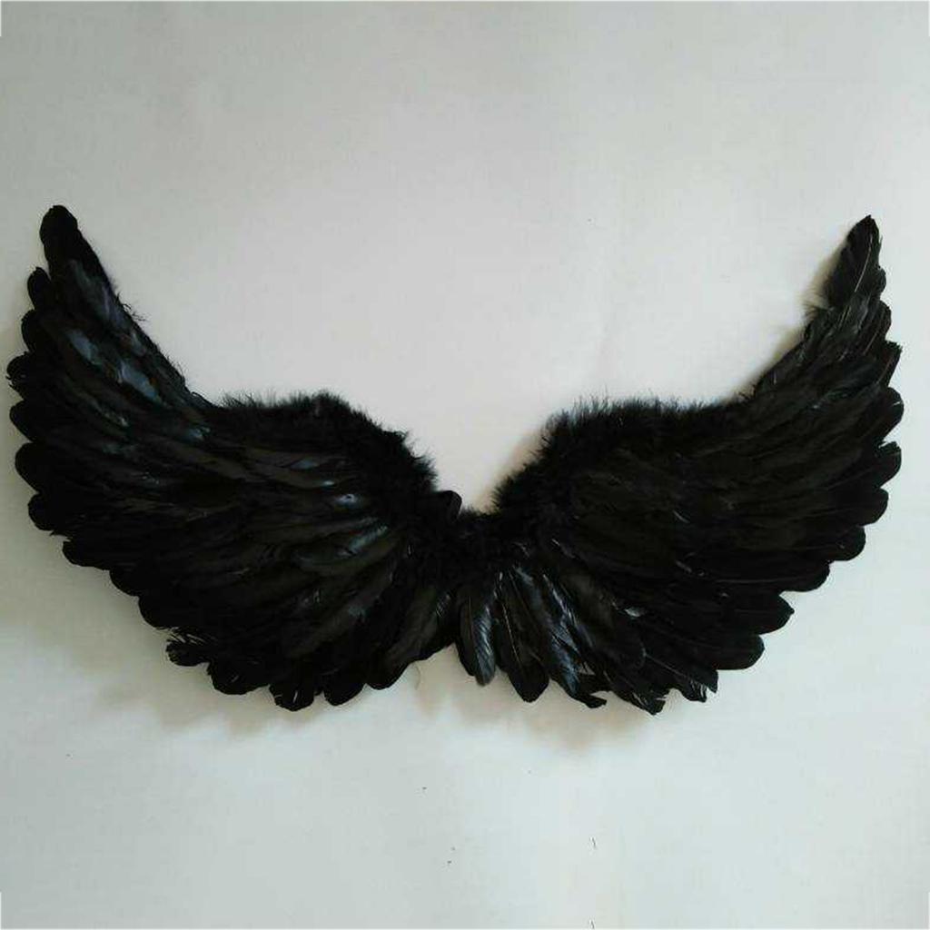 Angel Wings Feather Wings with Elastic Straps Adjustable Halloween Costume Wings for Women Girls Cosplay Fairy Wings