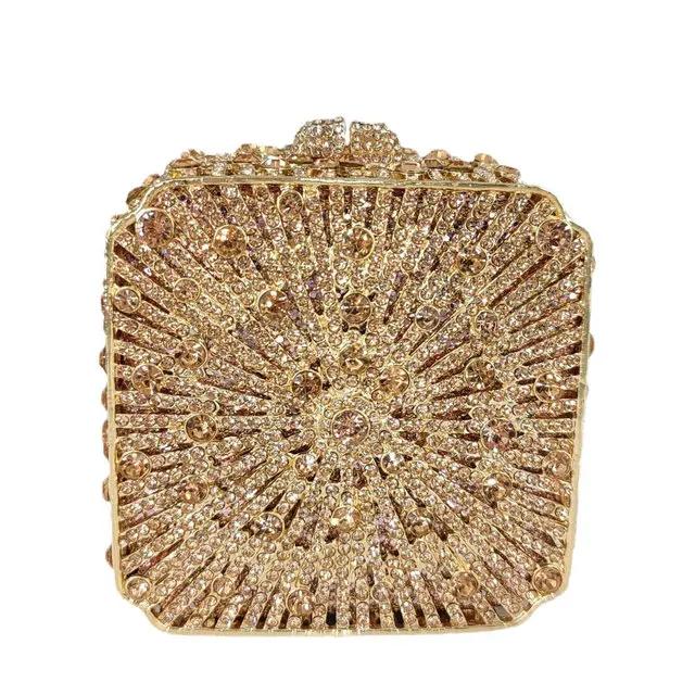 Boutique De FGG (in stock) Crystal Women Evening Clutch Bag Wedding Bridal Minaudiere Box Rhinestone Handbags and Purses
