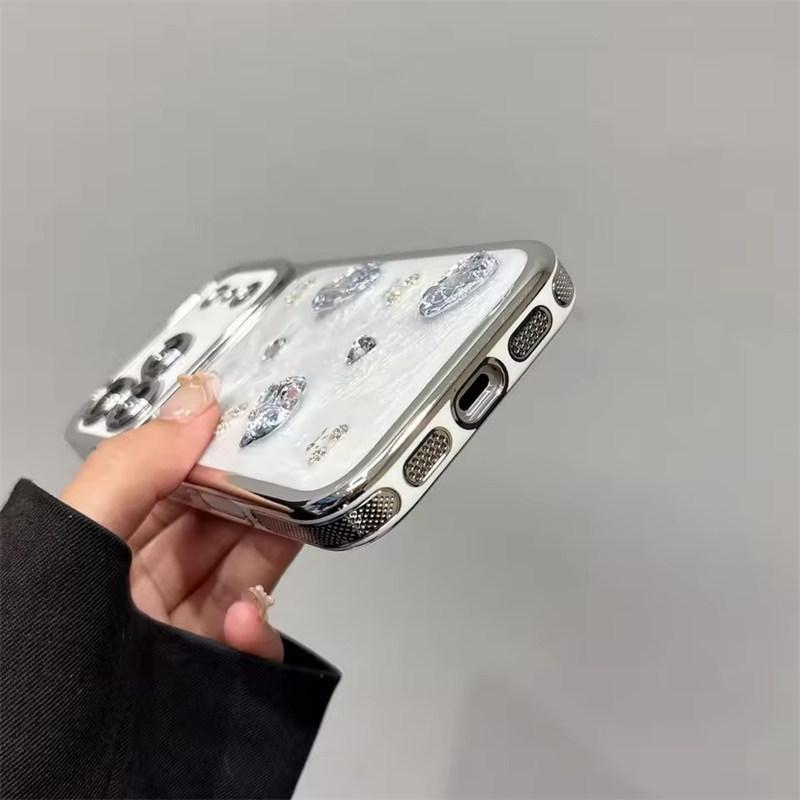 Luxury Electroplated Fashion Cherry KT Phone Case for iPhone 17 Pro Max 15 14 13 16 Pro Max Fundas Cute Cases Protective Cover