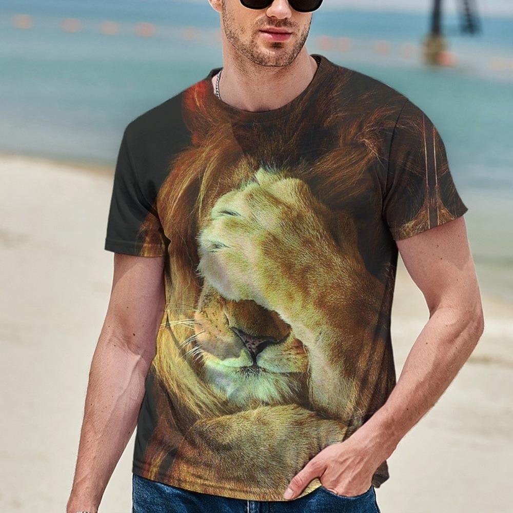 Men's Animal Cow 3D T Shirt Short Sleeve T shirt 3D Print Crew Neck Shirt Exaggerated Designer Party Holiday