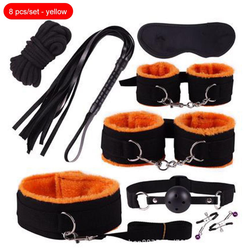 Adult Games Erotic Sex Toys For Woman Couples Slave Neck Handcuffs Nylon BDSM Bondage Restraints Collar Fetish Sex Products Gags