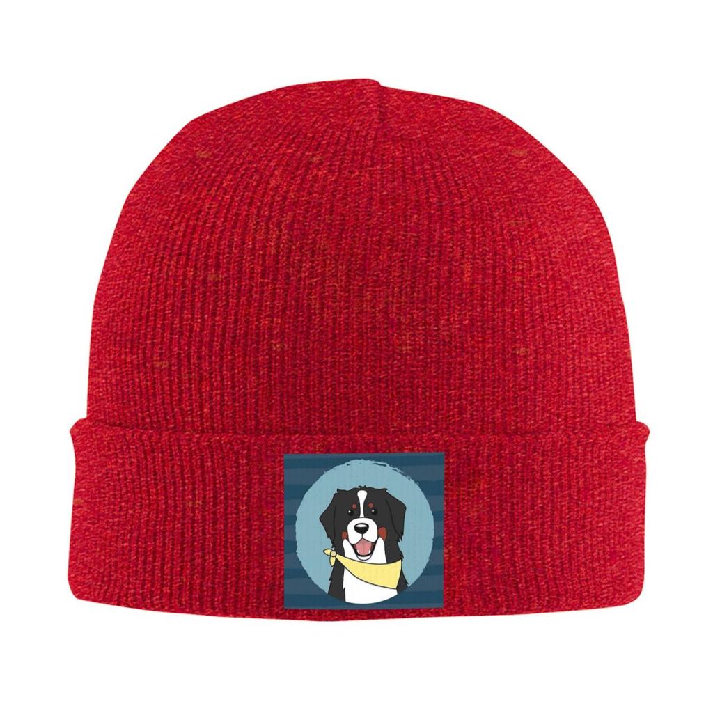 Friendly Bernese Mountain Dog Animal Warm Knitted Cap Hip Hop Bonnet Hat Autumn Winter Outdoor Beanies Hats for Unisex Womenx Adult