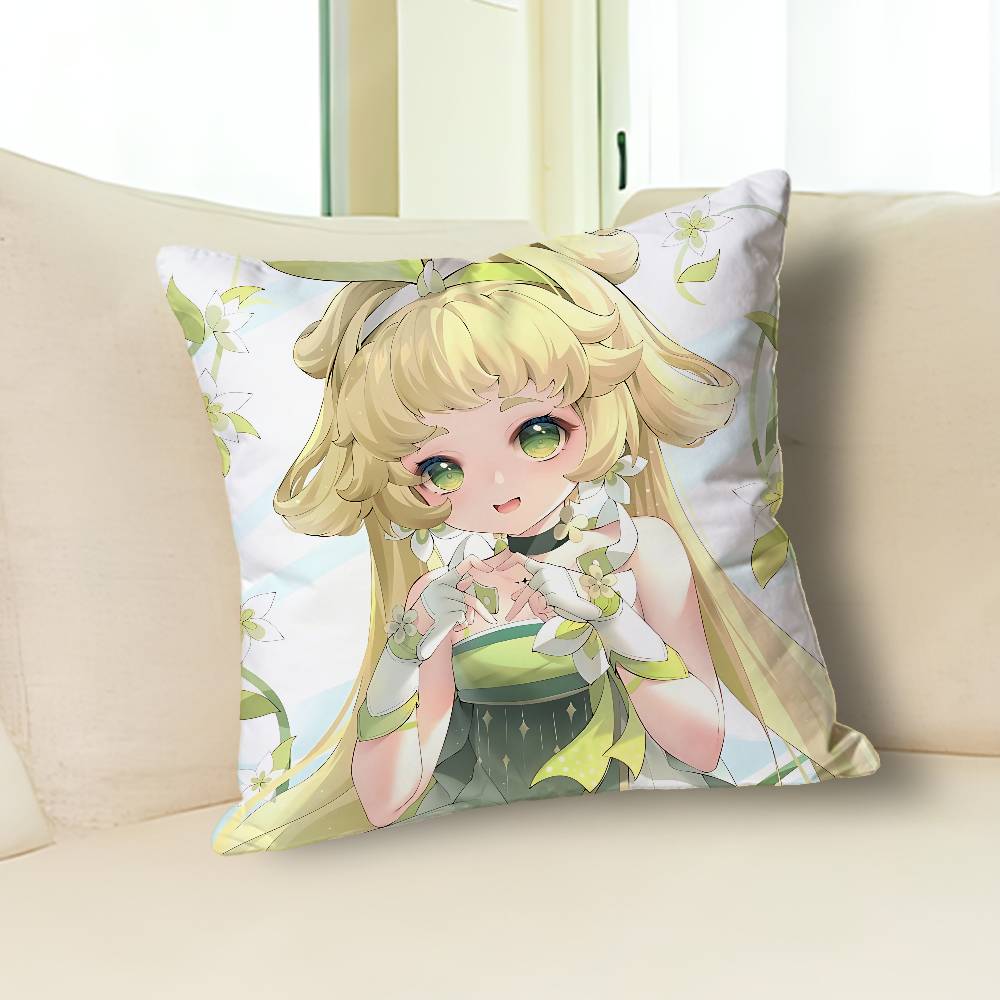 W-Wuthering Waves Verina Anime Celebrity Merchandise All-Match Printed Pillow Case Sofa Car Office Room Decoration Protector