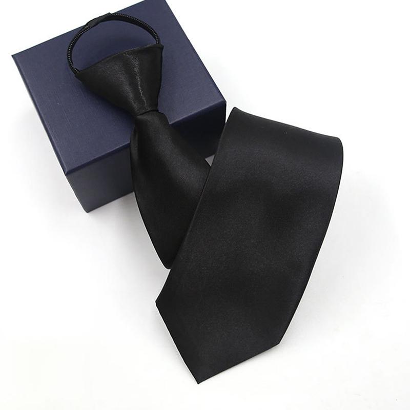 Elegant 8Cm Lazy Ties Blue Black Red Striped Men Shirt Business Dress Zipper Tie Neckties Accessories Wedding Groom