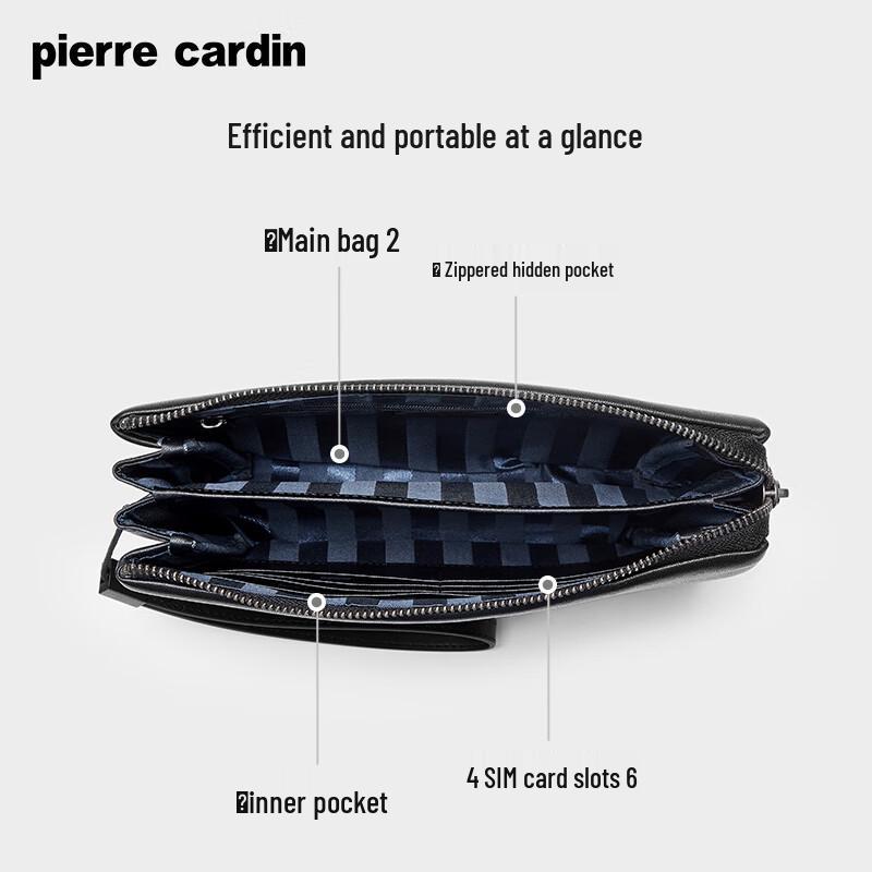 Pierre Cardin Herren Echtleder Clutch Tasche