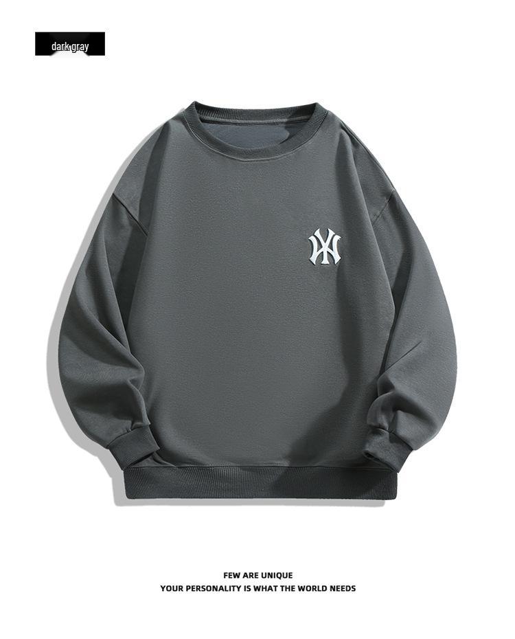 

Чоловіча толстовка з круглим вирізом з важкої бавовни 2024 року - Осінь/Зима, вільний крій, з потовщенням з плюшу, модний стиль M