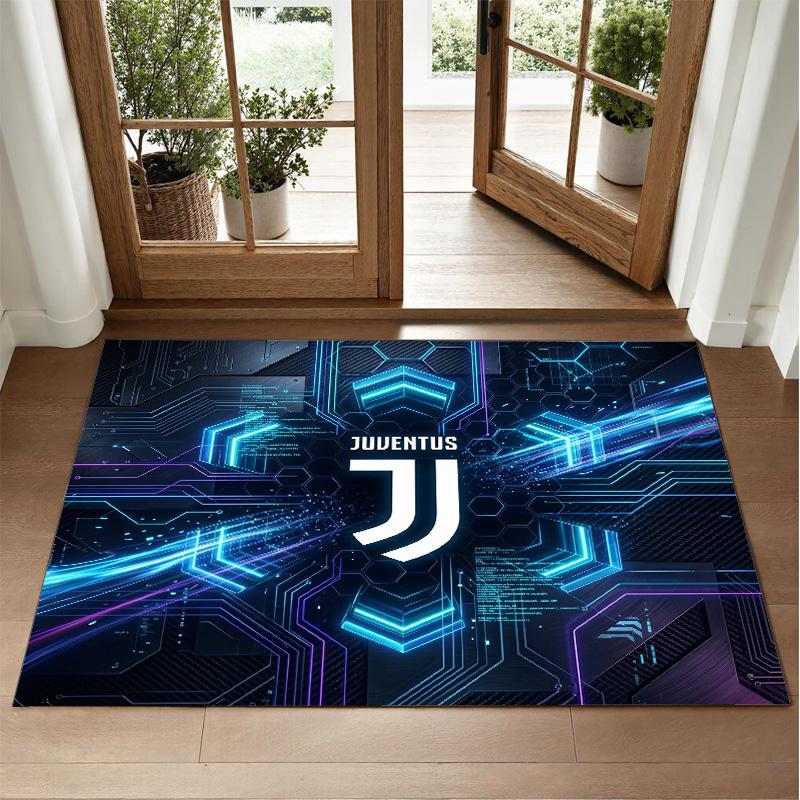 Juventus FC Design Crystal Velvet Rug Soft Decorative Mat for Bedroom Entrance