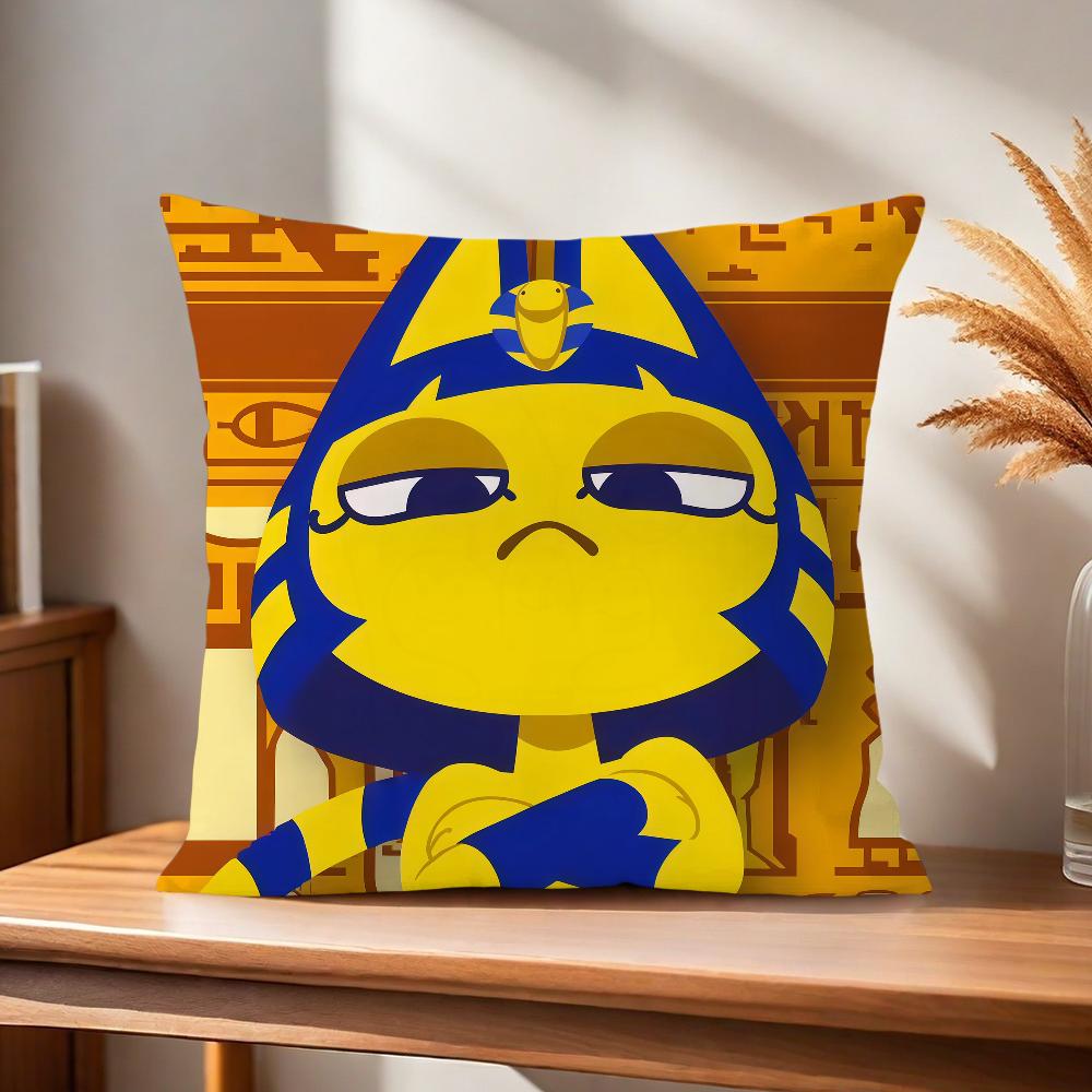 Zone Comfortable Soft Pillow C-Crossing Case Animal for Sofa Living Ankha Room Home Office Decor Protective Covers GAME S-snooty