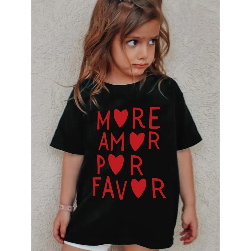 Europese maten zijn meer gewenst. T-shirt met Spaanse letterprint, zachte stretchstof, ronde hals, korte mouwen, zomertop met Spaanse tekst.