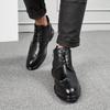 Men Black Ankle Boots Motorcycle Casual Brown Brogues Waterproof Men’s Street Style Boots Wingtip Dress Formal Leather Boots