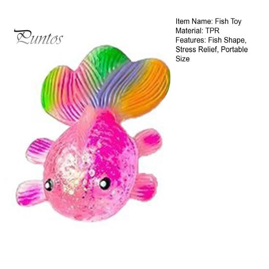 Fish Squeeze Toy Glitter Powder Stress Anxiety Relief Slow Rising Simulation Sensory Soft TPR Calming Animal Fidget Office Desk