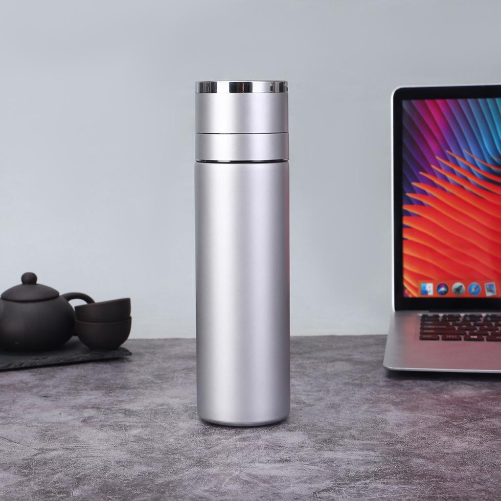 Simple One-click Open Lid Stainless Steel Thermos Cup Portable Car Gift Cup Business Tea Separation Tea Cup