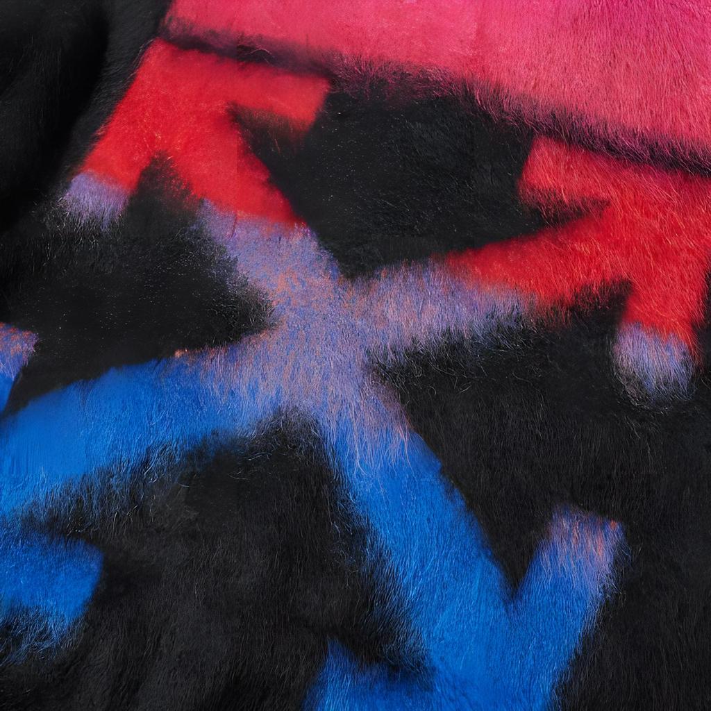 Off-White Nylon Blend Hooded Zip-Up Knitwear Men Tops Black OMHA073E19B020241088