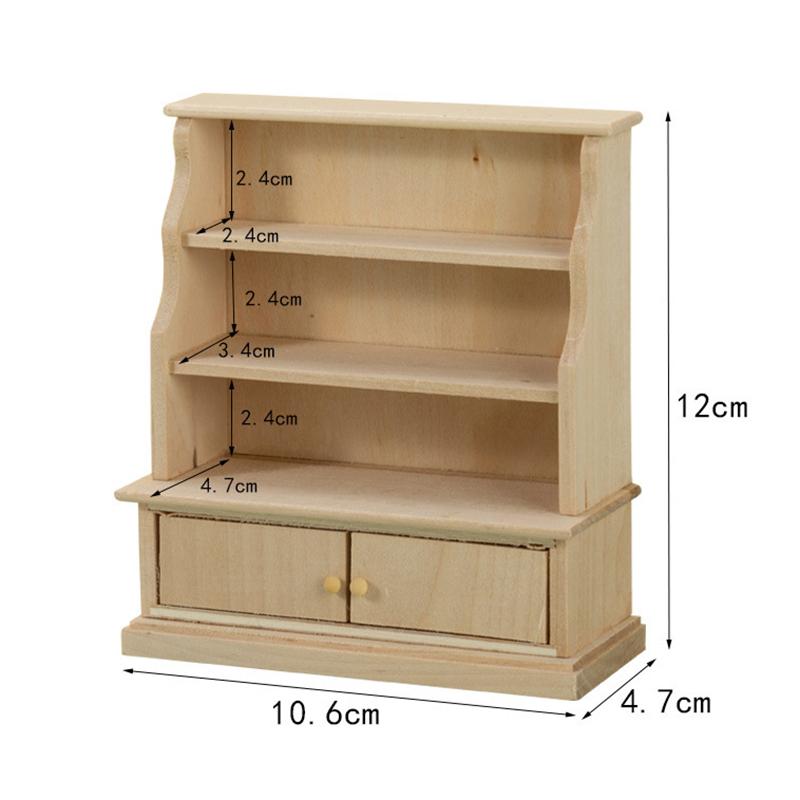 1:12 Dollhouse Miniature Bookcase Locker Storage Cabinet Rack Furniture Decortoy