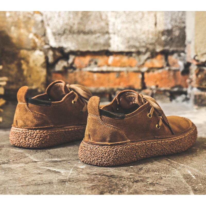 Men's Casual Shoes Suede Genuine Leather Men Comfortable Driving Flats Mens Wear-resisting Non-slip Retro Desert Shoes