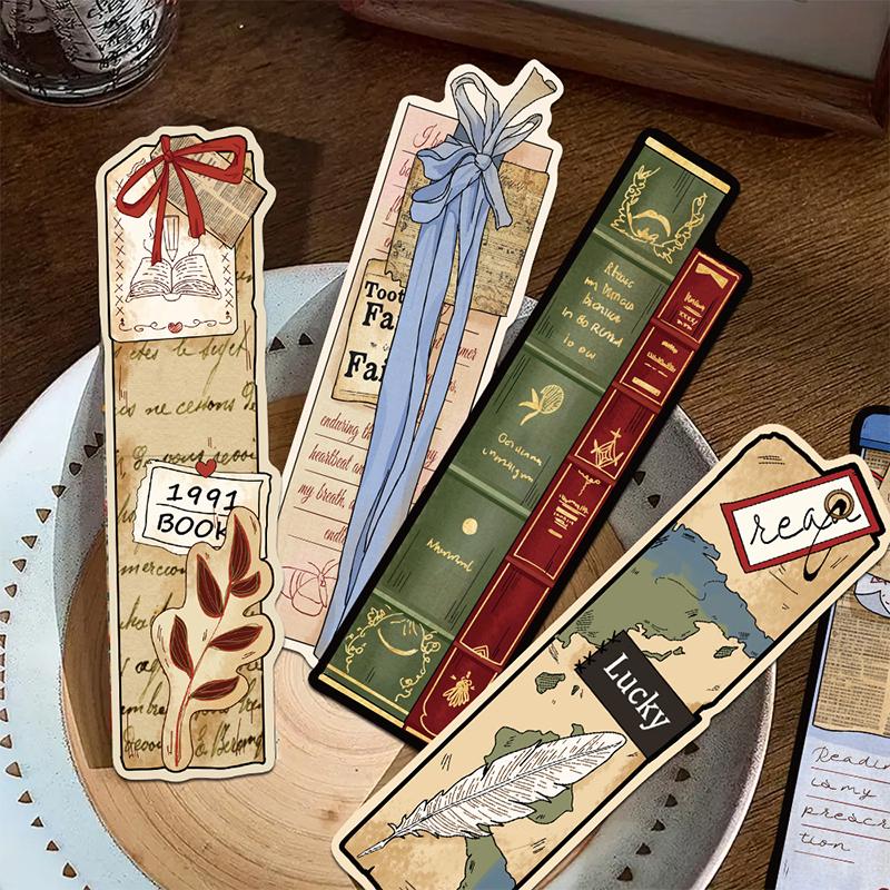 30Pcs Retro Romantic Reading Bookmarks Diy Students Reader Page Markings Reading Theme Bookmarks Student Stationery Gifts