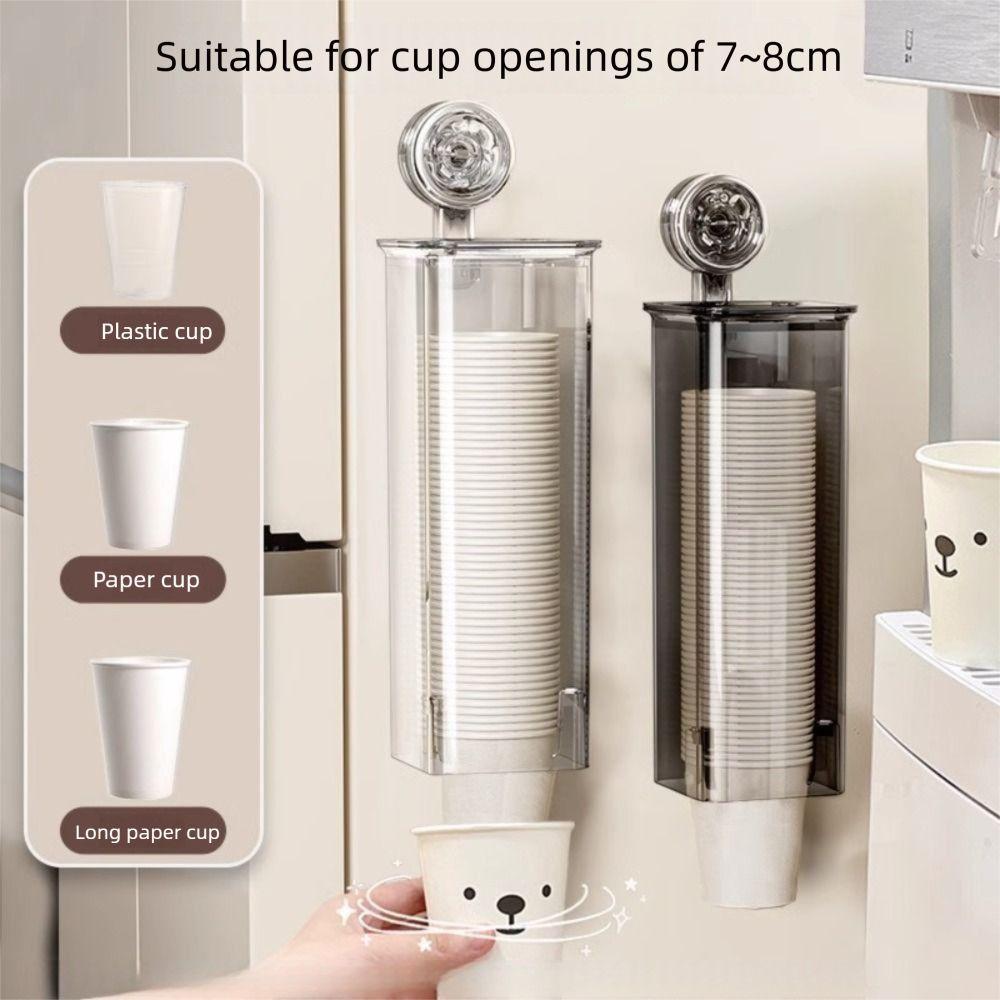Dustproof Paper Cup Storage Rack Clear Design Cup Picker Disposable Cup Dispenser  for Kitchen