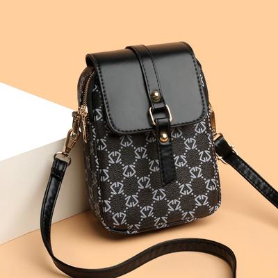 Einfache Textur Handy-Tasche Damen neue vielseitige Druck lässig einfach vertikal modischer Fluss Schulter Messenger Damentasche