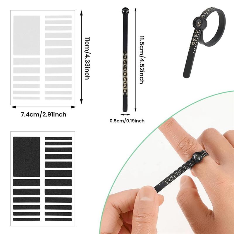 AD23-8 Pcs Ring-Size Adjuster For Loose Rings Transparent Invisible Ring Adapter Kit With Silverware Polishing Cloth