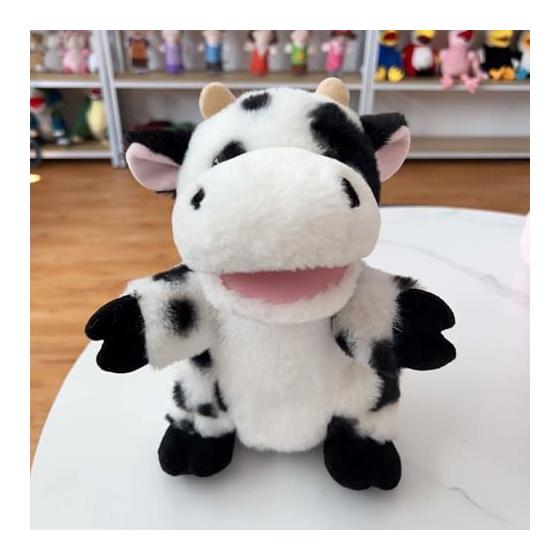 Puppet Muppet Stuffed Toy Doll Hand Puppet Finger Puppet Ventriloquism Puppet Moving Mouth Cow Animal Creature Farm Ranch Zoo Theater Troupe (Lions)